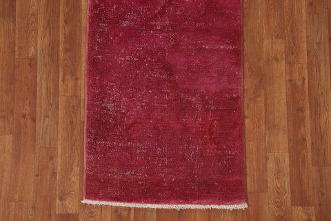 Distressed Over-Dyed Tabriz Persian Runner Rug 2x9