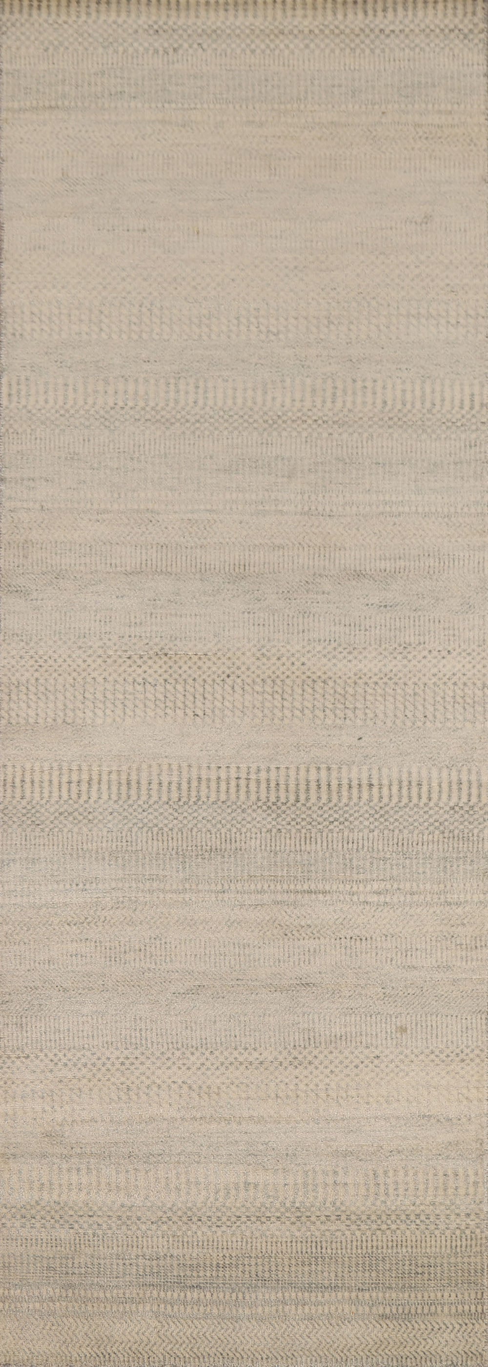 Hand-Knotted Wool Abstract Runner Rug 3x8