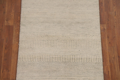 Hand-Knotted Wool Abstract Runner Rug 3x8