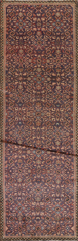 Navy Blue Mahal Persian Runner Rug 3x9