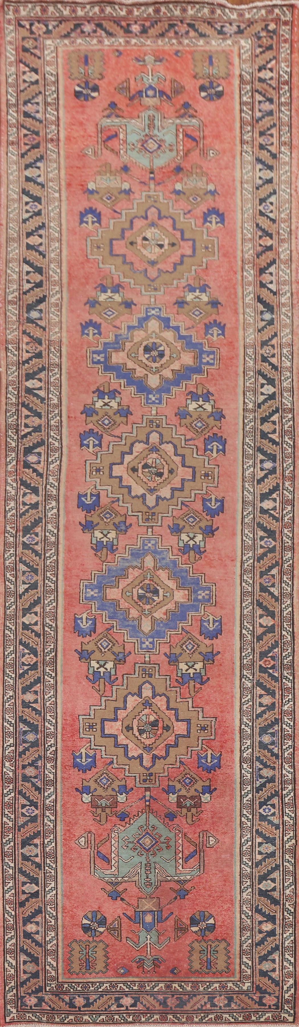 Vegetable Dye Tabriz Persian Runner Rug 4x13