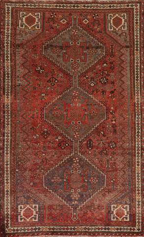 Antique Vegetable Dye Shiraz Persian Area Rug 5x8