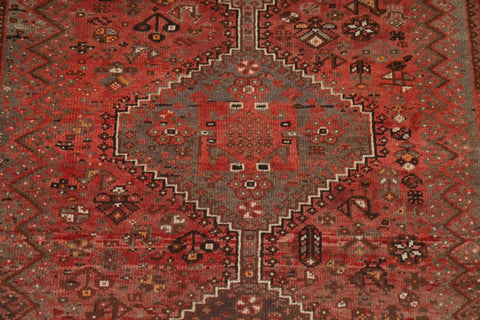 Antique Vegetable Dye Shiraz Persian Area Rug 5x8