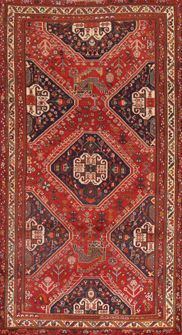 Red Geometric Shiraz Persian Area Rug 5x9