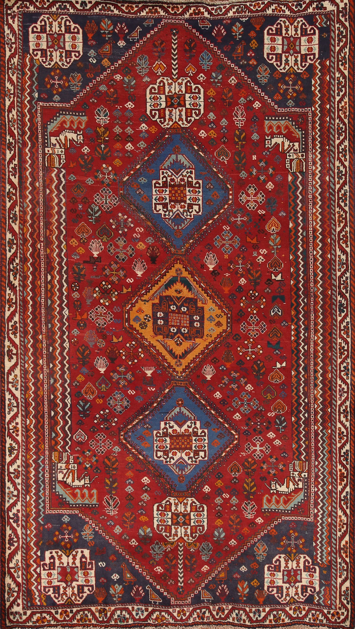 Vegetable Dye Abadeh Nafar Persian Area Rug 6x9