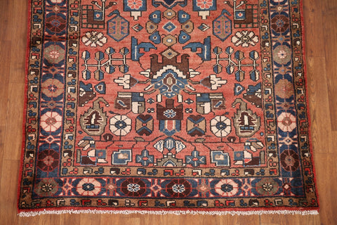 Vintage Wool Hamedan Persian Rug 4x11