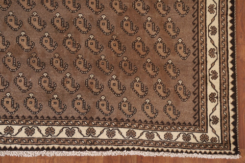 Brown Paisley Ferdos Persian Area Rug 7x10