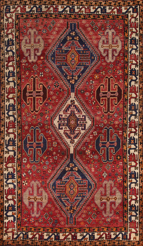 Tribal Red Shiraz Persian Area Rug 6x10