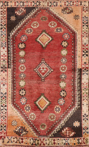 Vintage Geometric Shiraz Persian Rug 2x4