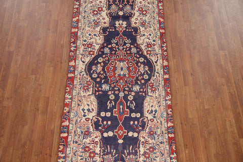 Navy Blue Sarouk Persian Runner Rug 3x10