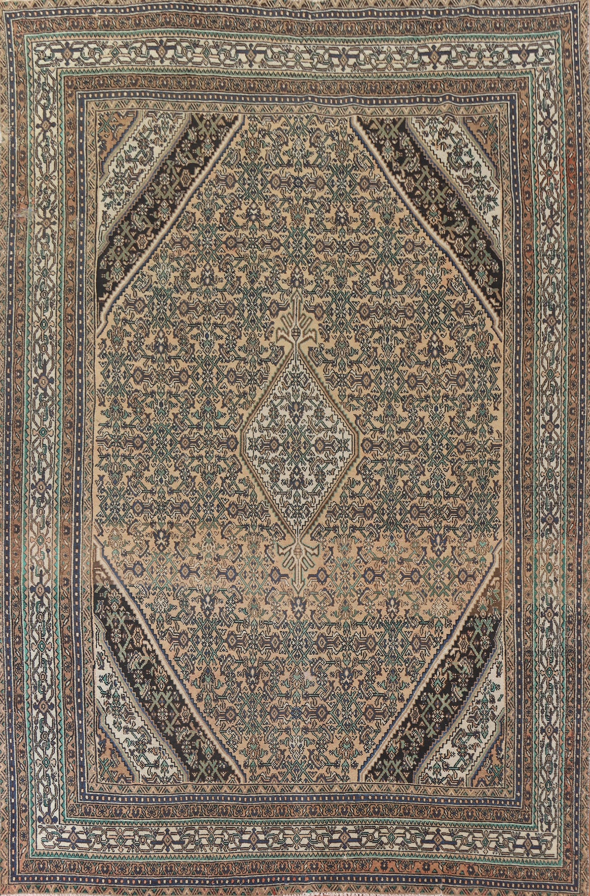 Geometric Hamedan Persian Area Rug 10x13