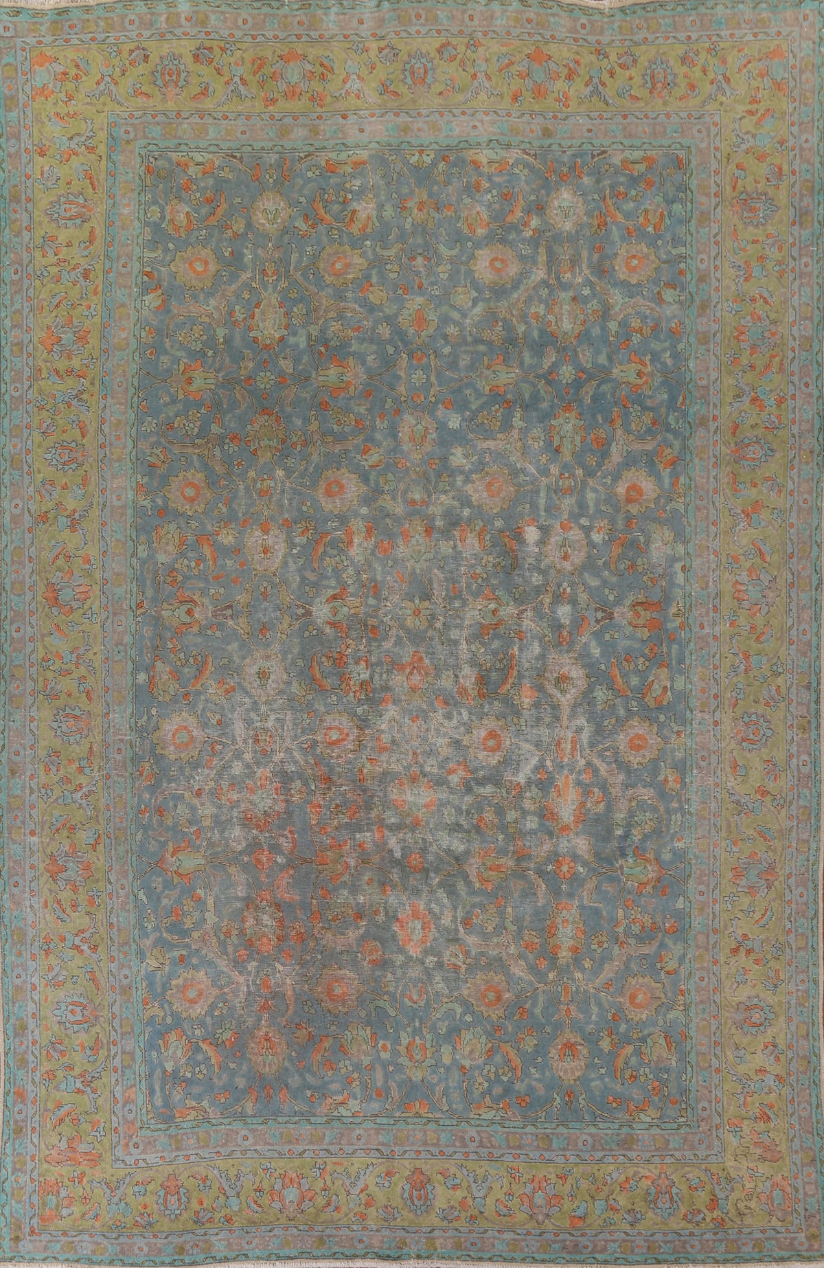 All-Over Floral Tabriz Persian Area Rug 9x13