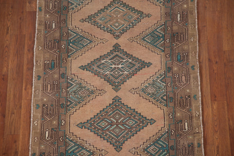 Geometric Hamedan Persian Runner Rug 3x9