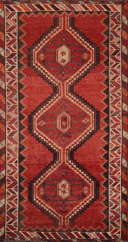 Tribal Red Qashqai Persian Area Rug 5x8