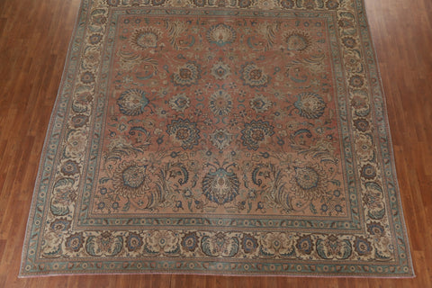 Square Tabriz Persian Vintage Area Rug 11x11