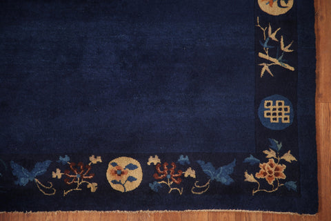 Vegetable Dye Peking Navy Blue Area Rug 4x7