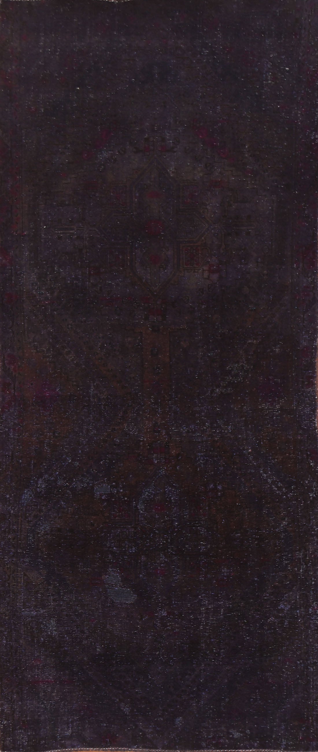 Dark Purple Tabriz Persian Runner Rug 3x9