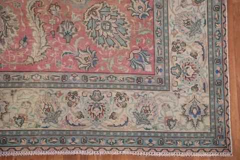 Pink Floral Tabriz Persian Area Rug 8x11