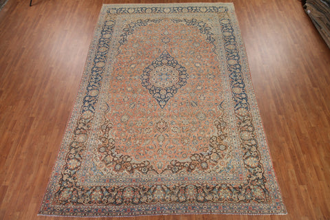 Floral Wool Kashan Persian Area Rug 9x13