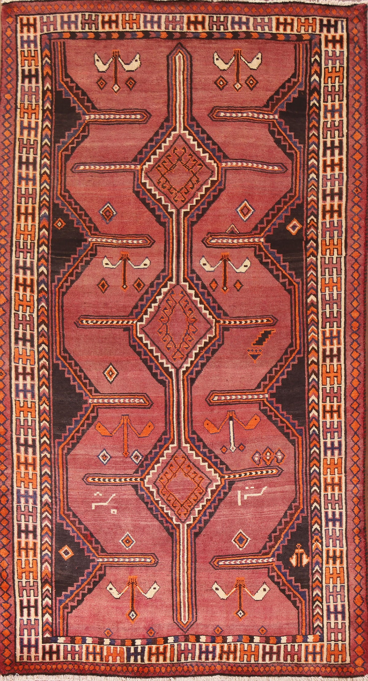 Pink Geometric Lori Persian Area Rug 5x9