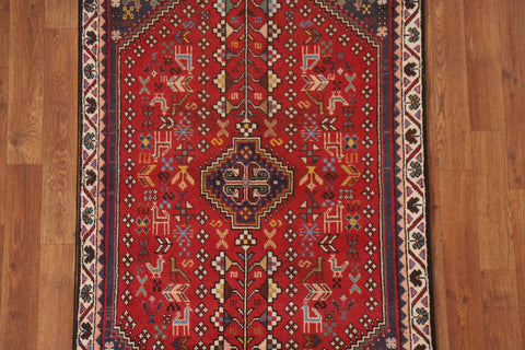 Red Geometric Abadeh Persian Area Rug 3x5