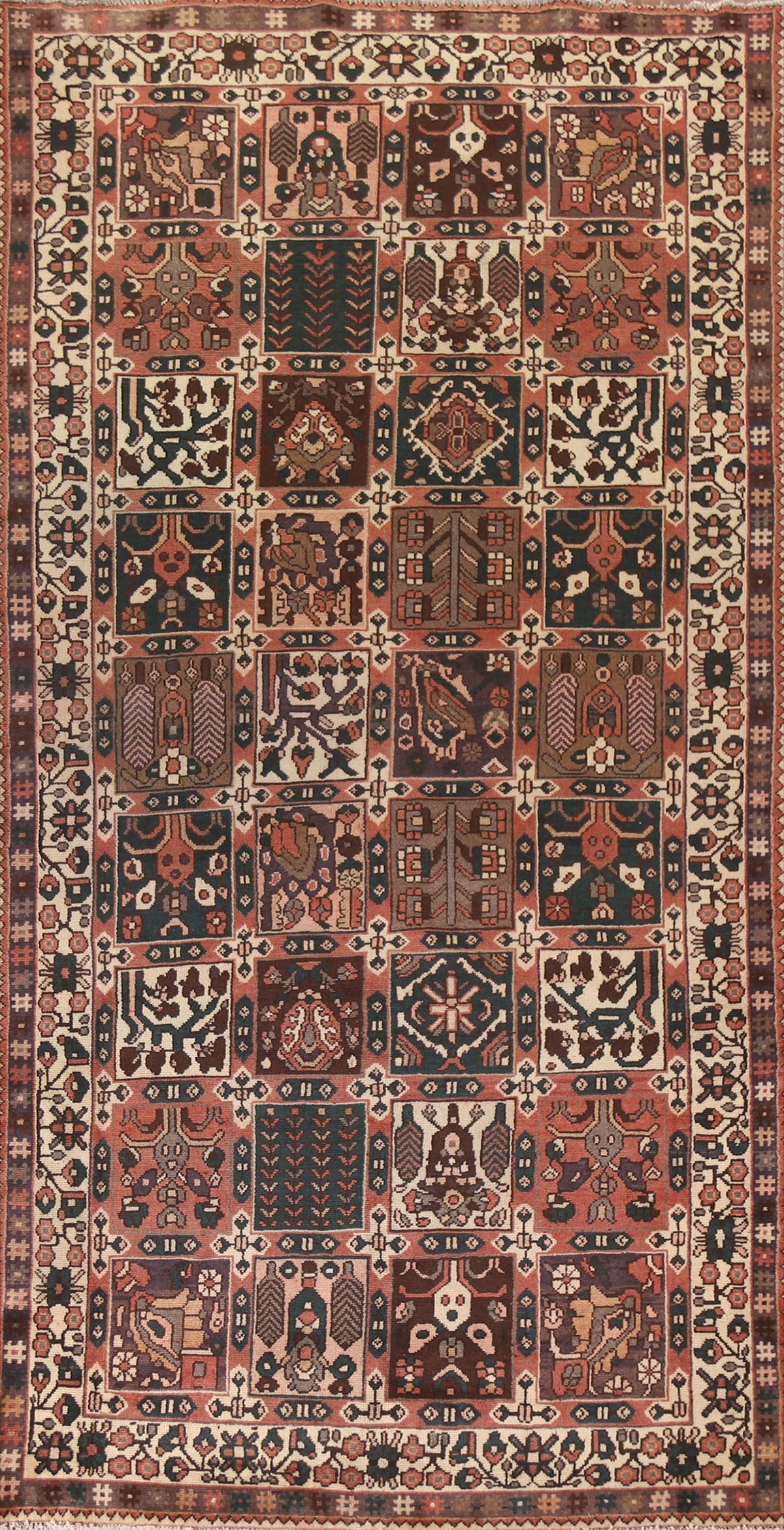 Garden Design Bakhtiari Persian Rug 5x10