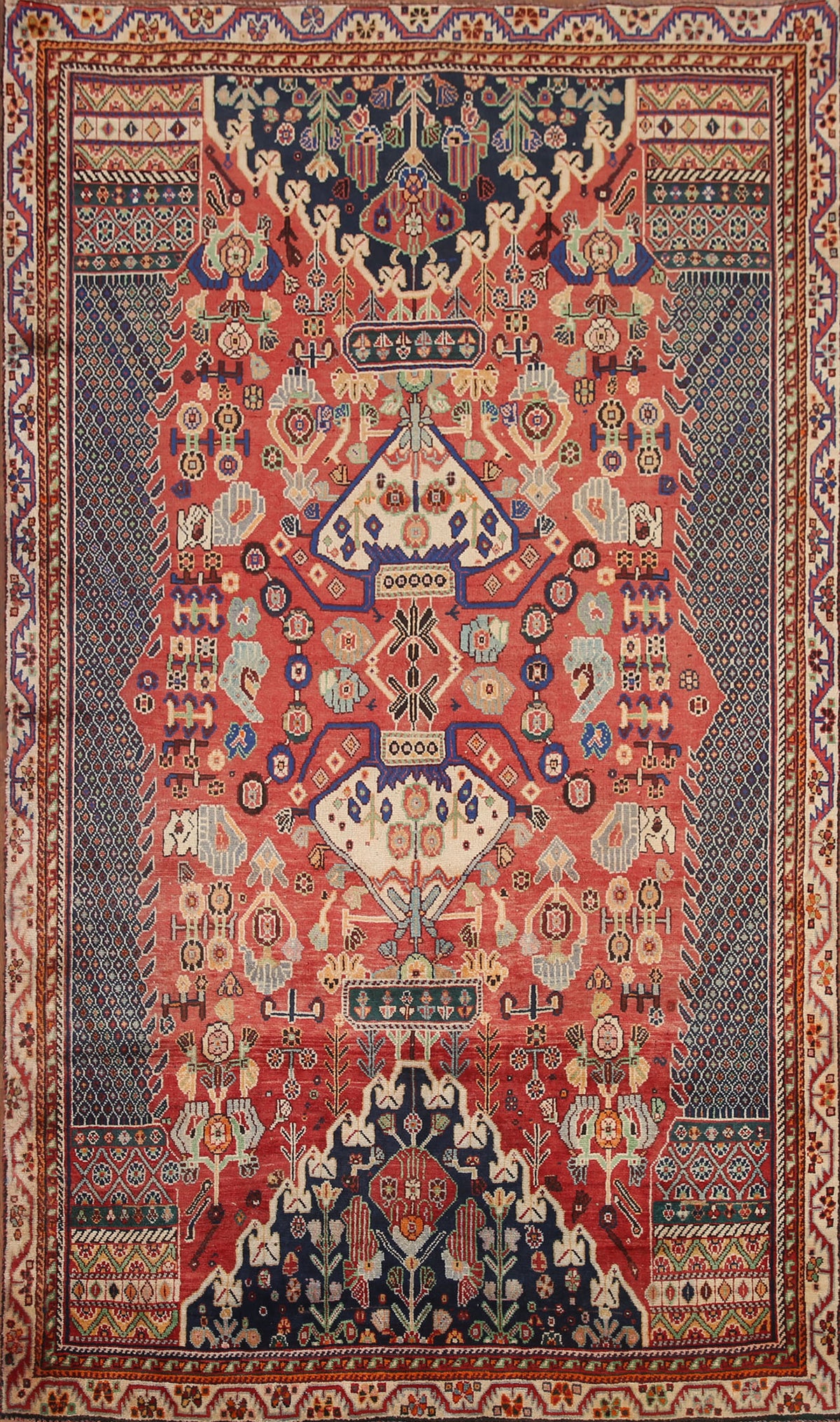 Vegetable Dye Kashkoli Persian Area Rug 5x8