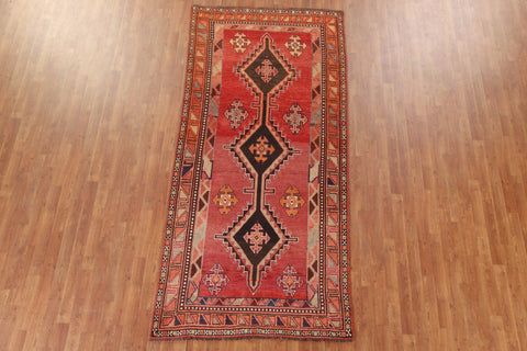 Geometric Wool Shiraz Persian Runner Rug 4x9