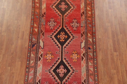 Geometric Wool Shiraz Persian Runner Rug 4x9