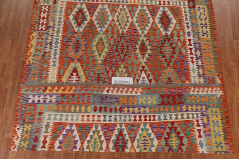 Reversible Wool Kilim Oriental Area Rug 9x11