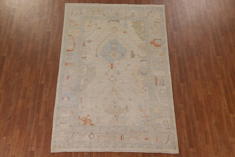 Wool Oushak Vegetable Dye Area Rug 6x9