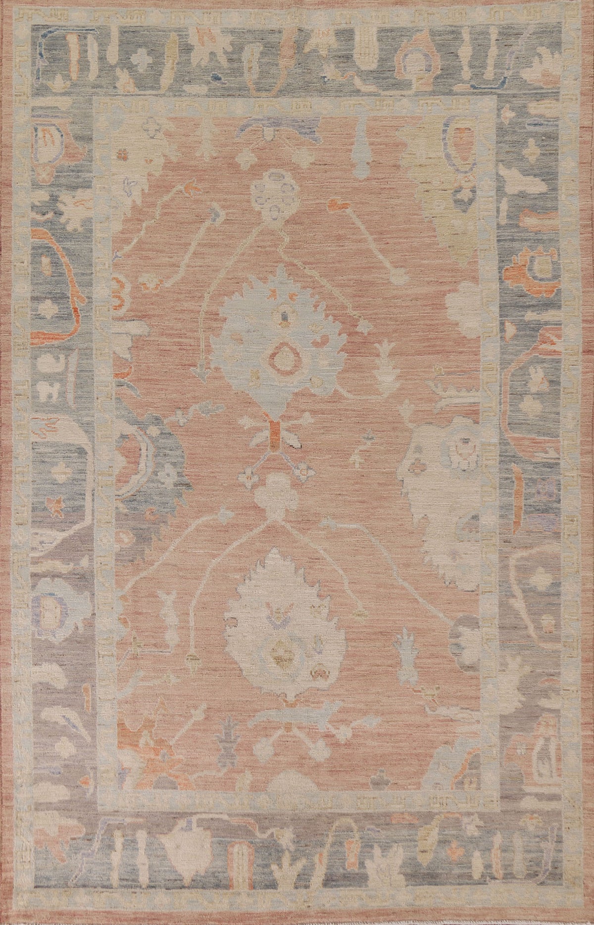 Vegetable Dye Oushak Turkish Area Rug 6x9