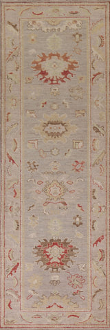 Vegetable Dye Oushak Turkish Runner Rug 3x10