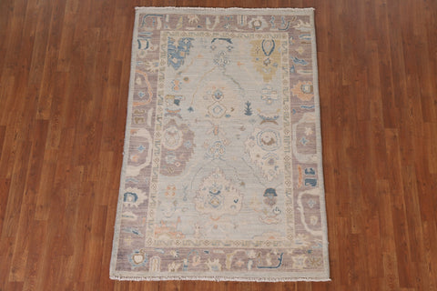 Vegetable Dye Oushak Turkish Area Rug 4x6