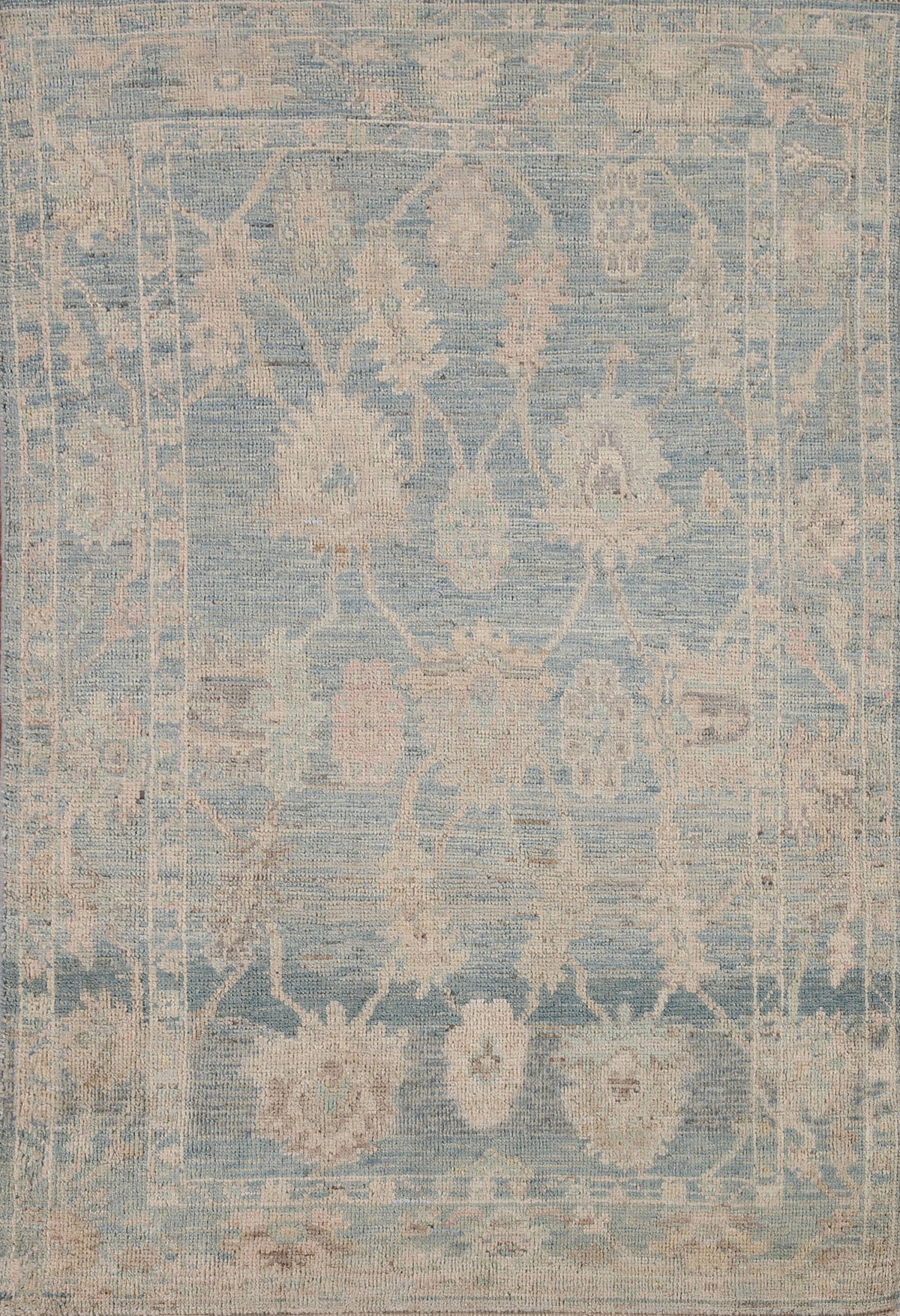 Vegetable Dye Oushak Turkish Area Rug 4x6