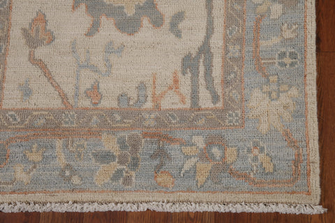 Vegetable Dye Oushak Turkish Runner Rug 3x10