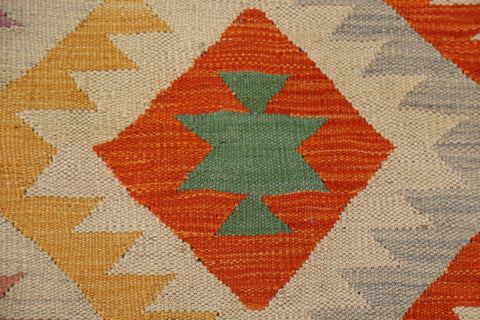 Geometric Wool Kilim Oriental Area Rug 5x7