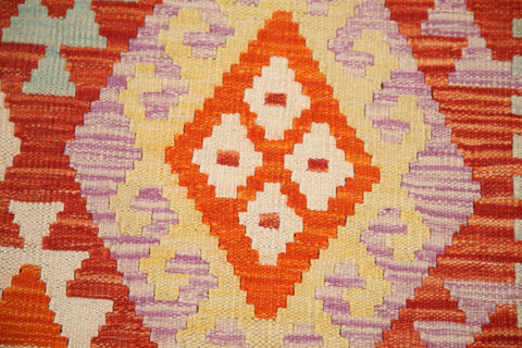 Colorful Kilim Reversible Wool Area Rug 5x7