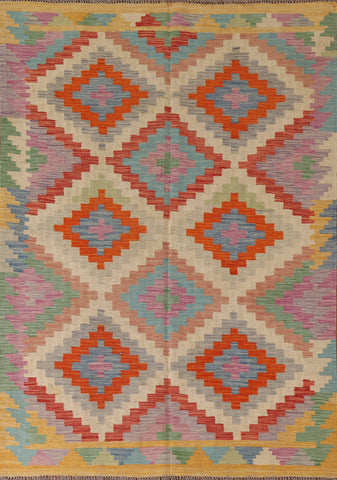 Geometric Kilim Oriental Area Rug 5x7