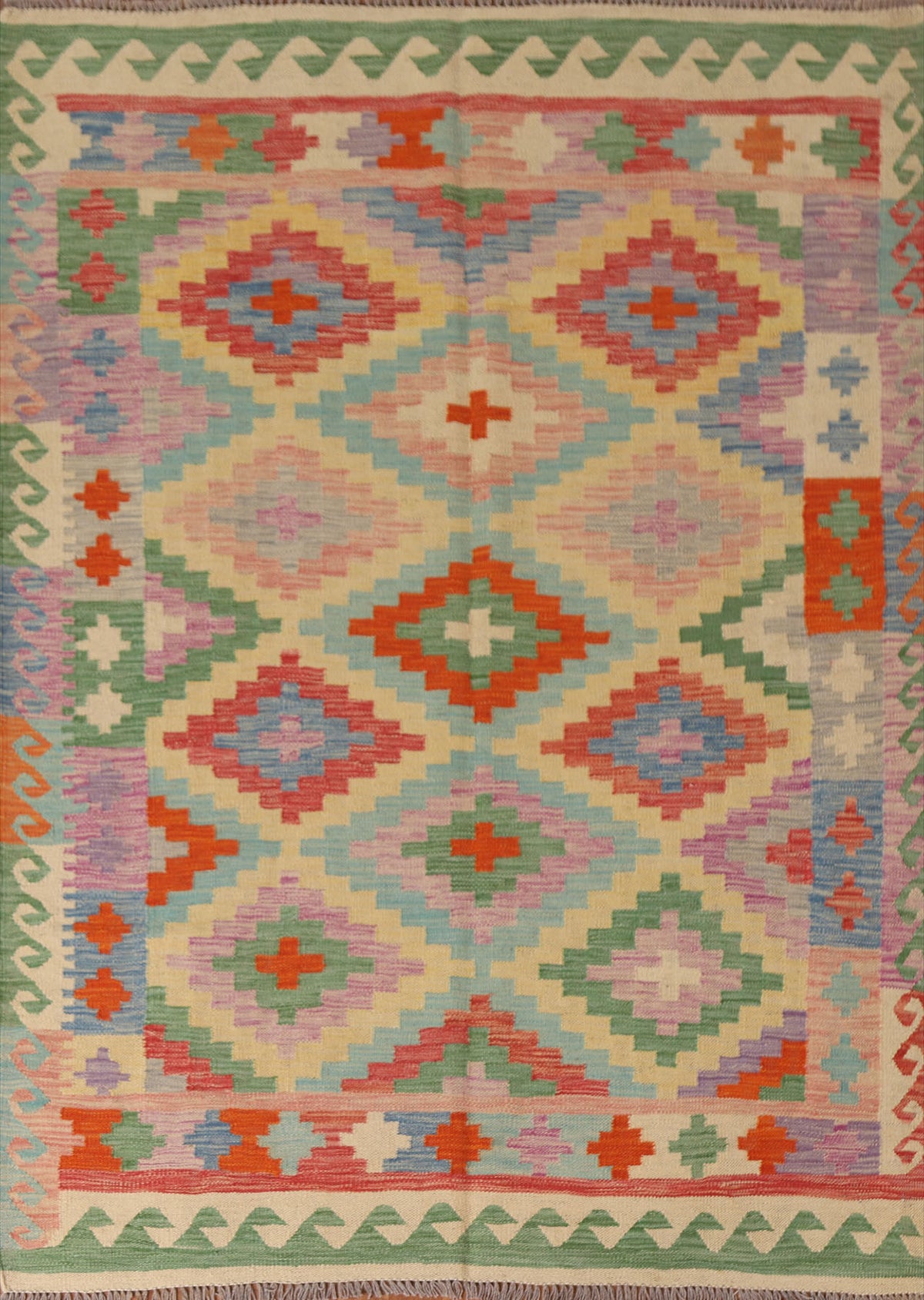 Colorful Geometric Kilim Area Rug 5x7