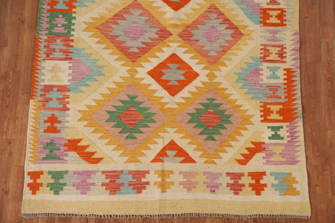 Reversible Wool Kilim Geometric Area Rug 5x7