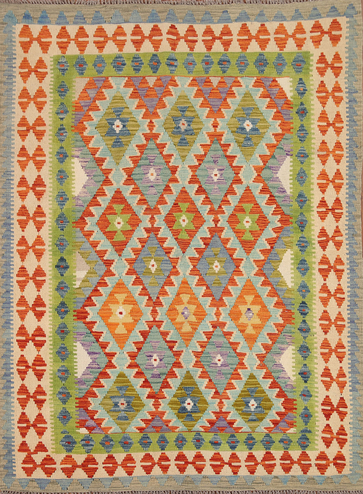 Colorful Kilim Geometric Area Rug 5x7