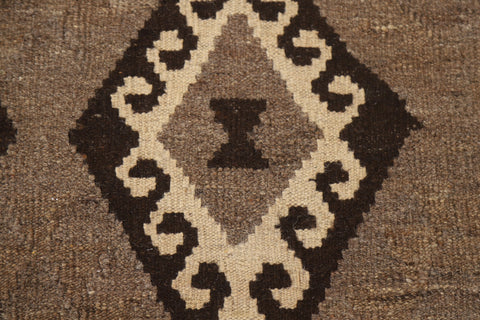 Square Brown Kilim Oriental Area Rug 6x6