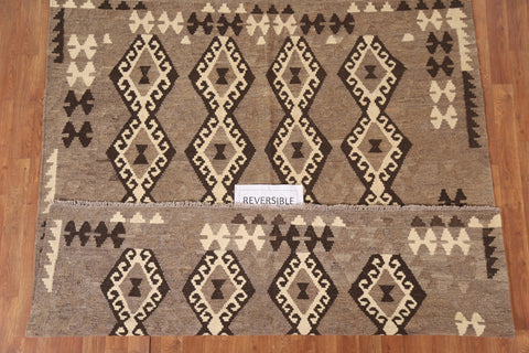 Square Brown Kilim Oriental Area Rug 6x6