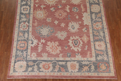 Floral Oushak Vegetable Dye Area Rug 9x12