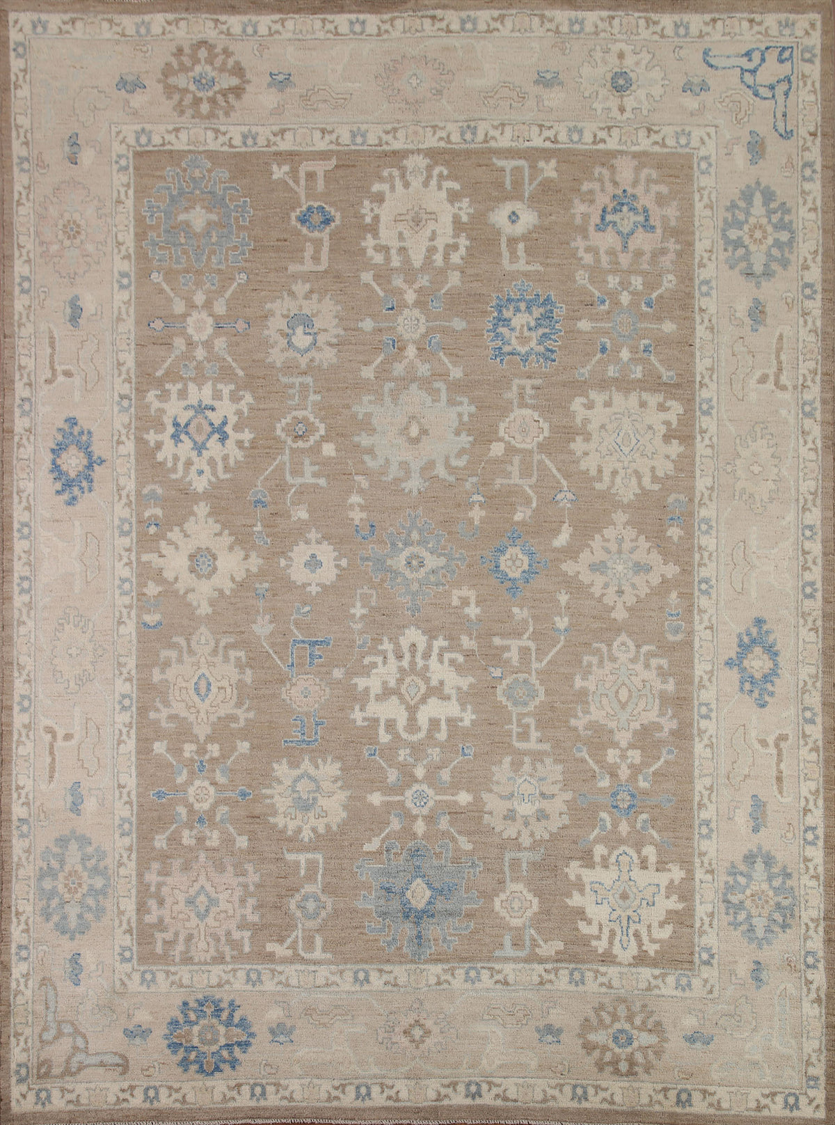 Muted Oushak Vegetable Dye Area Rug 9x10