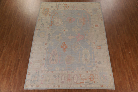 Floral Oushak Vegetable Dye Area Rug 9x13