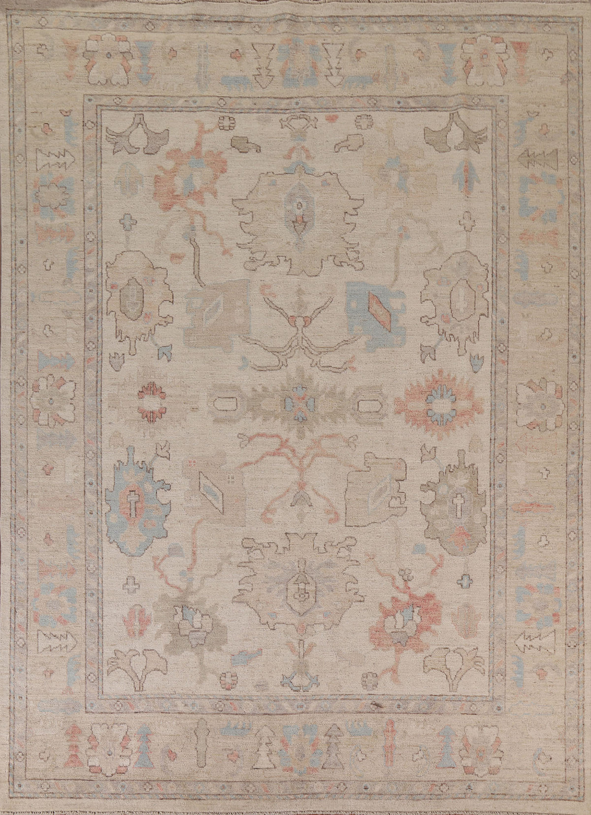 Vegetable Dye Oushak Turkish Area Rug 8x10