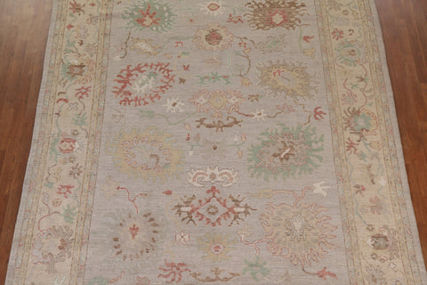 Floral Oushak Vegetable Dye Area Rug 9x12