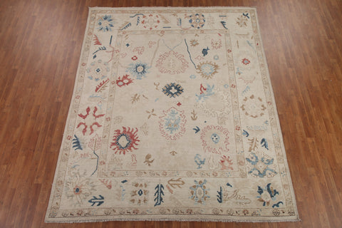 Floral Oushak Vegetable Dye Area Rug 8x10